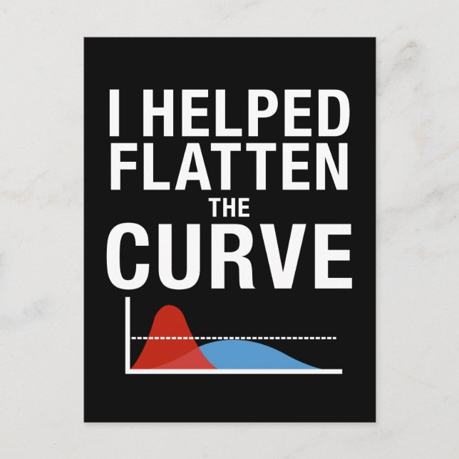 I Helped Flatten The Curve Social Distancing Postcard (Front)