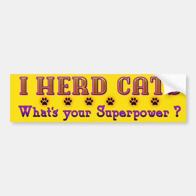 I Herd Cats Bumper Sticker (Front)