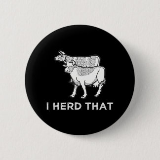 I Herd Tha Farm Cow Dairy Farming 6 Cm Round Badge