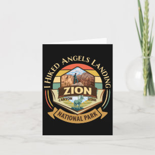 I Hiked Angels Landing Zion Retro Vintage Sunset D Card