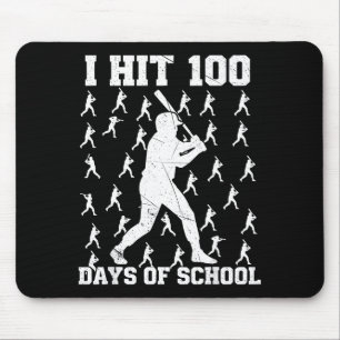 I Hit 100 Days Of School Baseball Boy Mouse Pad