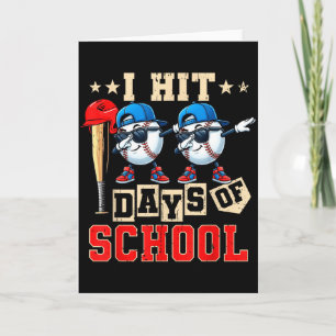 I Hit 100 Days Of School Baseball Kids Boy Teacher Card