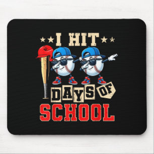 I Hit 100 Days Of School Baseball Kids Boy Teacher Mouse Pad