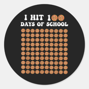 I Hit 100 Days Of School Pizza 100th Day Of School Classic Round Sticker
