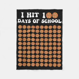 I Hit 100 Days Of School Pizza 100th Day Of School Fleece Blanket