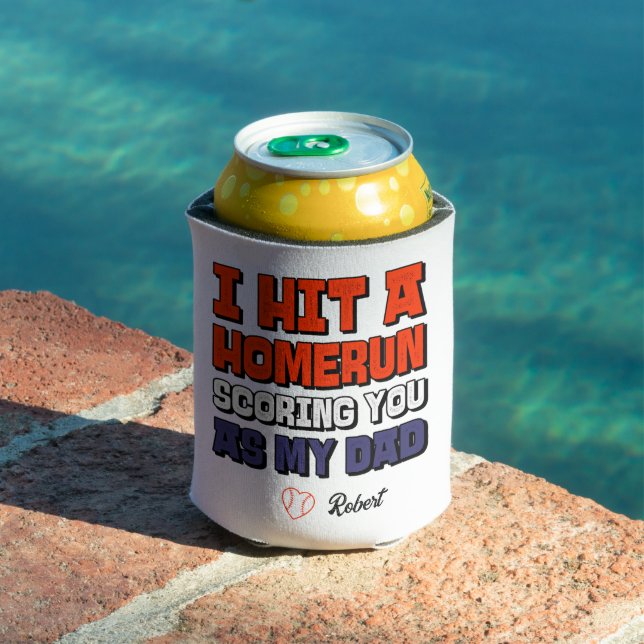 I Hit A Homerun Personalised Father's Day Baseball Can Cooler (In Situ Pool)