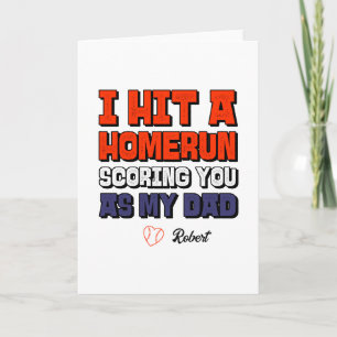 I Hit A Homerun Personalised Fathers Day Baseball Card