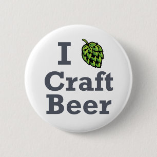 I [hop] Craft Beer 6 Cm Round Badge