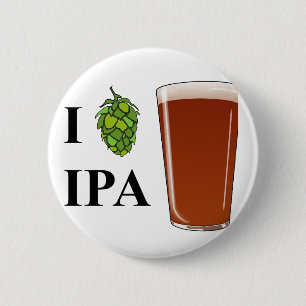 I "hop" IPA design 6 Cm Round Badge