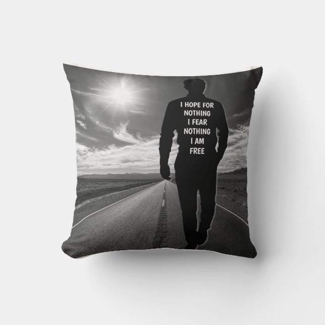 I hope for nothing motivational quote cushion (Front)