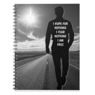 I hope for nothing motivational quote notebook