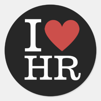 I ❤️ HR for HR Management Students/Faculty CUSTOM Classic Round Sticker