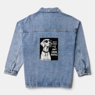 I Hug My Weimaraner So I Dont Choke People Funny D Denim Jacket