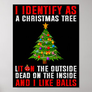 I Identify As A Christmas Tree Lit On The Outside  Poster