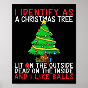 I Identify As A Christmas Tree Lit On The Outside  Poster