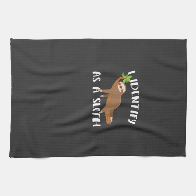 I Identify As A Sloth T-Shirt Tea Towel (Horizontal)