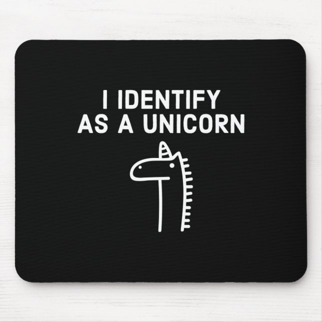 I Identify As A Unicorn - Halloween  Mouse Pad (Front)