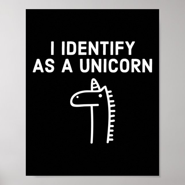 I Identify As A Unicorn - Halloween  Poster (Front)