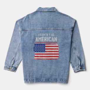I Identify As American  Usa Flag  Denim Jacket