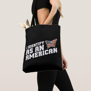 I Identify As An American Butterfly American Flag Tote Bag