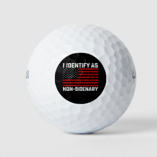 I Identify As Non Bidenary Funny Biden Trump 2024 Golf Balls