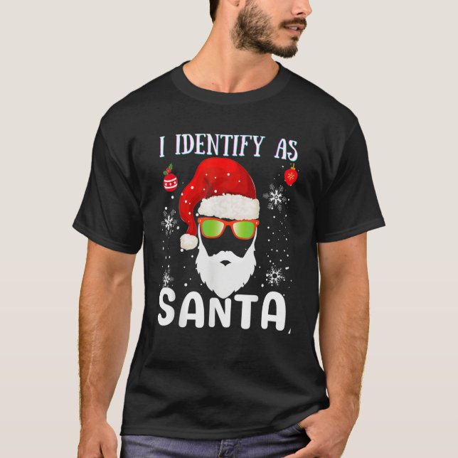 I Identify As Santa Funny Christmas Pyjamas For Da T-Shirt (Front)