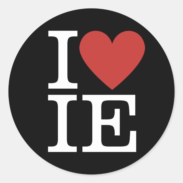 I ❤️ IE Industrial Engineering Students/Faculty Classic Round Sticker (Front)