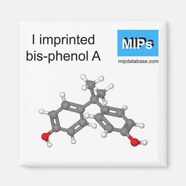 I imprinted bisphenol A magnet ball and stick (Front)