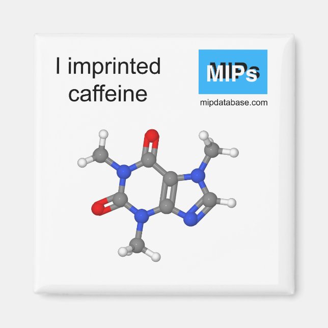 I imprinted caffeine magnet ball and stick (Front)