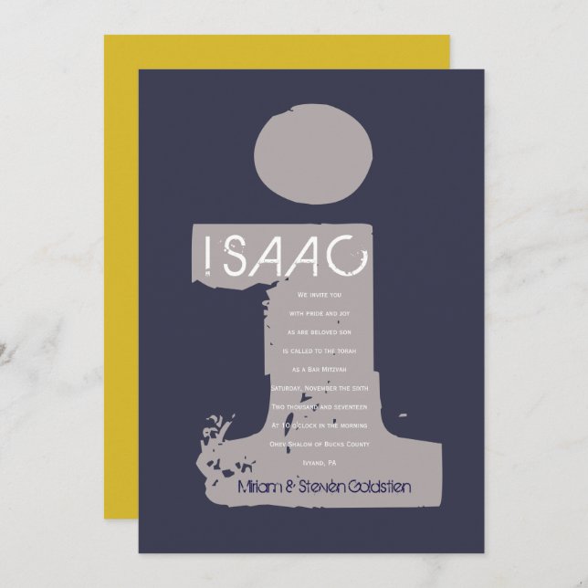 I Initial Collection Bat Bar Mitzvah Invitation (Front/Back)