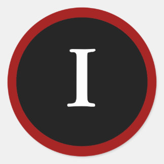 I : Initial I Letter I Red, White & Black Stickers