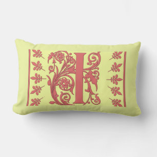I INITIAL PILLOW - Pink I on YELLOW Background