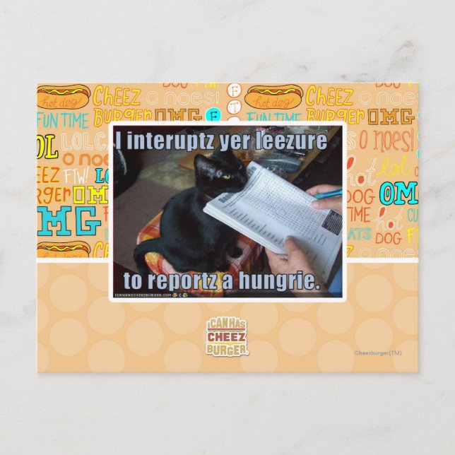 I interupt yer Leezure Postcard (Front)