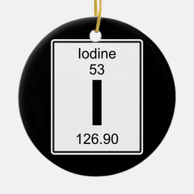 I - Iodine Ceramic Tree Decoration (Front)