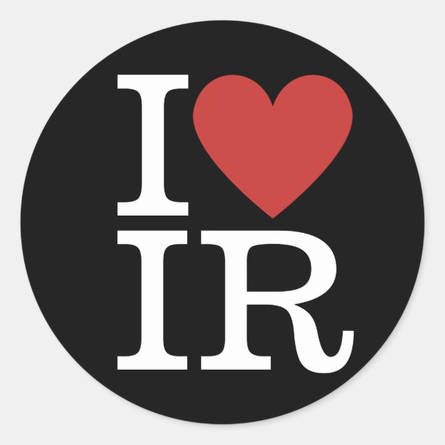 I ❤️ IR International Relations Students/Faculty Classic Round Sticker (Front)