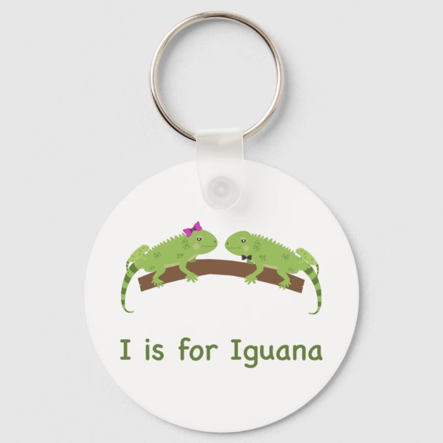 I is for iguana key ring (Front)