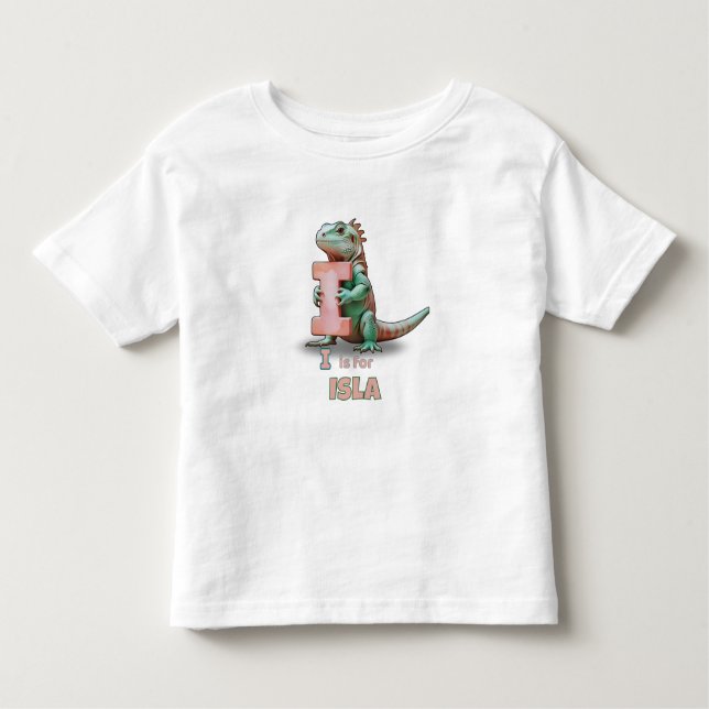 I is for Isla – Personalised Toddler T-shirt  (Front)
