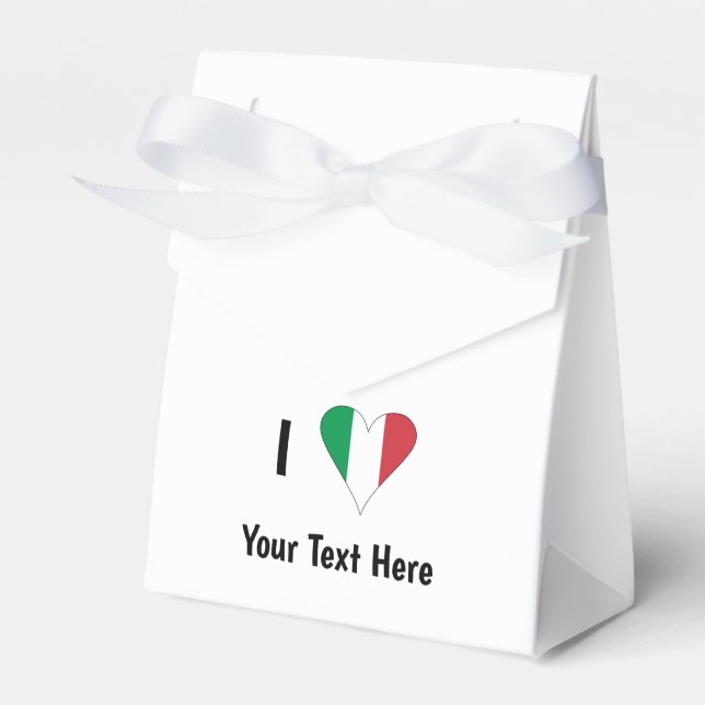 I (Italian Flag Heart Love) Your Text Favour Box (Front Side)
