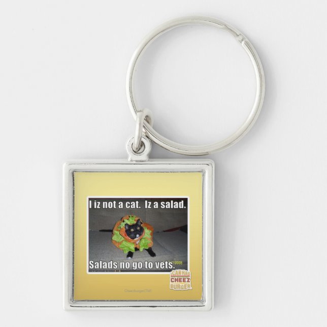 I iz not a cat. Iz a salad. Key Ring (Front)