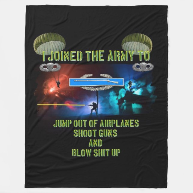 I JOINED THE ARMY TO FLEECE BLANKET (Front)