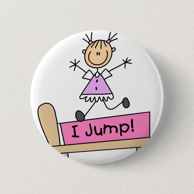 I Jump Stick Figure Button (Front)