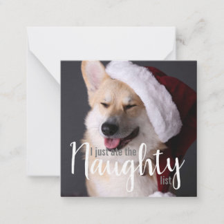 "I just ate the naughty list" corgi dog Christmas Card