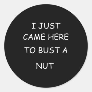 I Just Came Here To Bust A Nut Adult Humor Offensi Classic Round Sticker