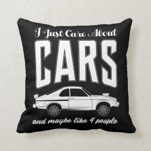 I Just Care About Cars Gift for Car Enthusiasts Cushion