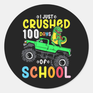 I Just Crushed 100 Days Of School Boys Toddlers 10 Classic Round Sticker