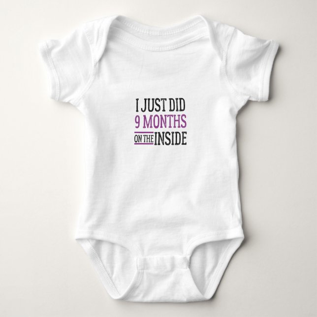 I Just Did 9 Months In The Inside,Newborn Baby  Bodysuit (Front)