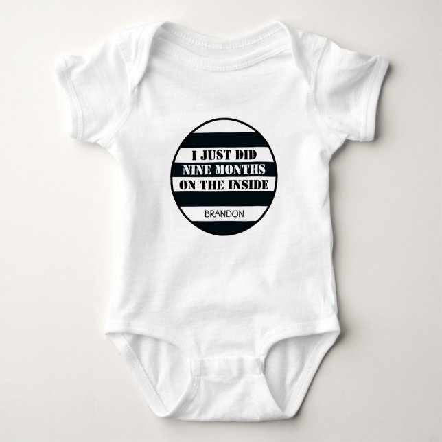 I Just Did 9 Months on the Inside Funny Baby Bodysuit (Front)