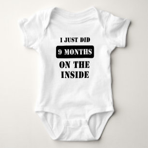 I just Did 9 Months On The Inside Halloween Costum Baby Bodysuit