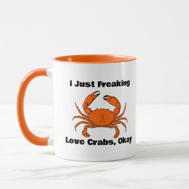I Just Freaking Love Crabs, Okay,Crab Coffee Mug (Left)
