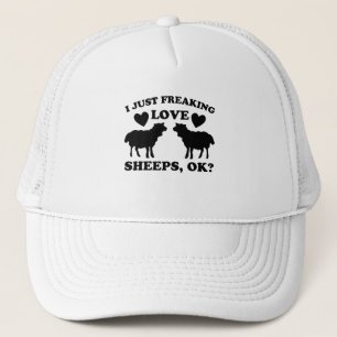 I Just Freaking Love Sheeps Sheep Lamb Farmer Gift Trucker Hat